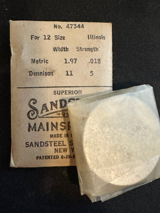 Sandsteel Mainspring for Illinois 12s Factory No. 47344 - Steel
