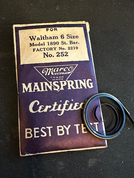 Marco Mainspring #252 for 6s Waltham Factory No. 2219 - Steel