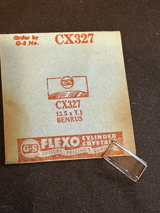 GS CX327 Fancy Cylinder Wrist Watch Crystal for BENRUS - 13.5 x 7.1 mm - New
