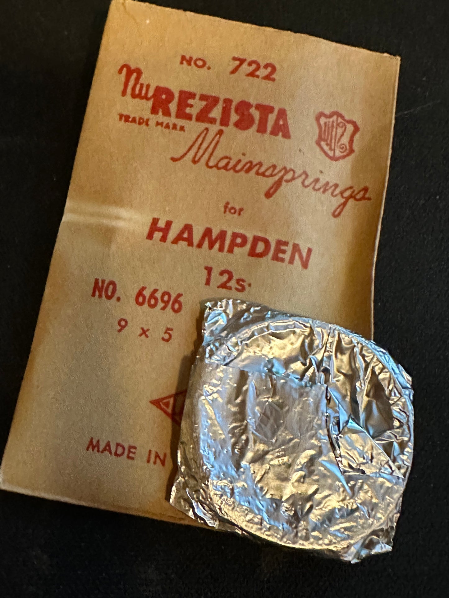 NuREZISTA Mainspring #722 for Hampden 12s Factory No. 6696 - Steel