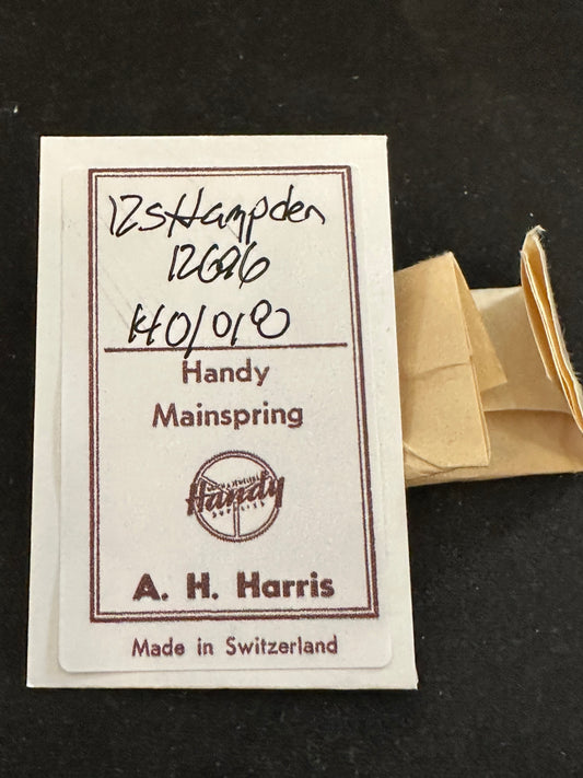 A.H. Harris Handy Mainspring for Hampden 12s No. 12696 - Steel