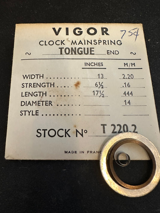 VIGOR Clock Mainspring for EMES 20 - 23 Alarm No. T220-2