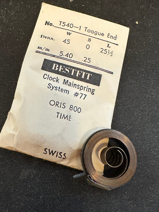 BESTFIT Clock TIME Mainspring for Oris caliber 800 Alarm Clock No. T540-1