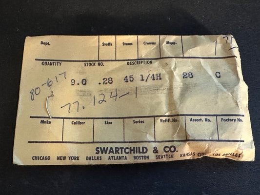 Swartchild Black Shield Clock Mainspring 9.0 x .28 mm x 45½” - Steel