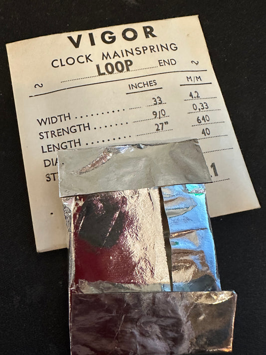 Vigor Open Loop Clock Mainspring - 33 x 9/0 x 27" Long - L 420.1
