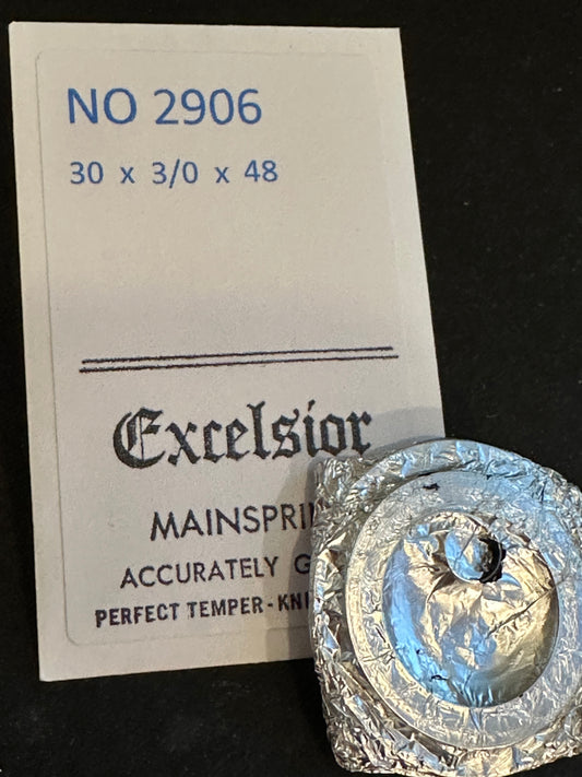Excelsior #2906 Mainspring for Alarm / Travel Clocks - 30 x 3/0 x 48