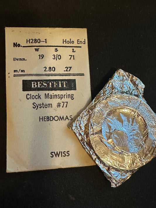 BESTFIT Mainspring for Hebdomas 8-day Pocket Watch H280-1