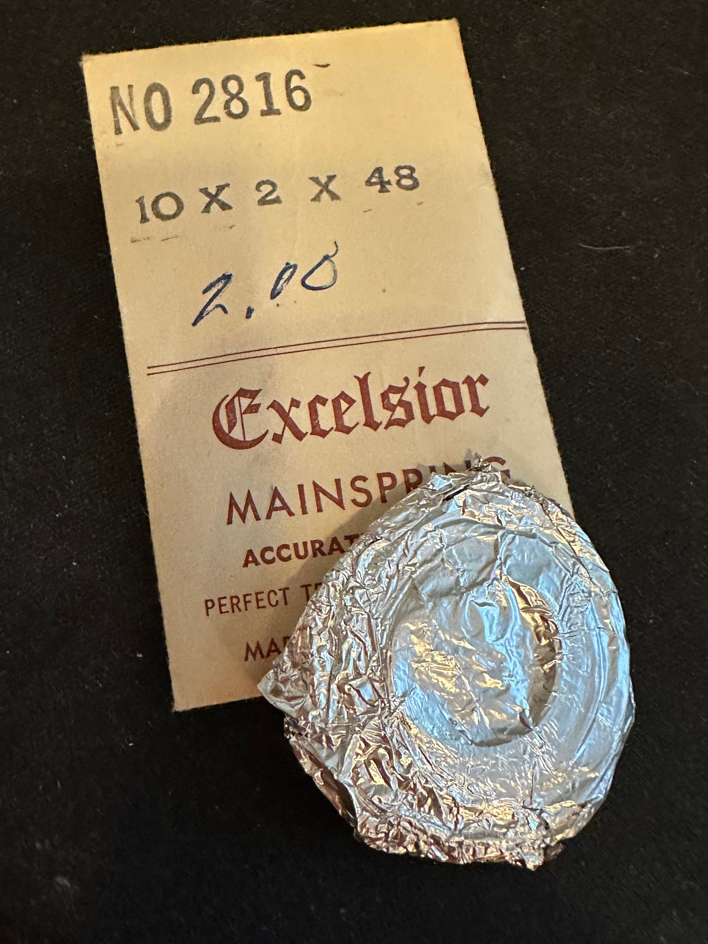Excelsior #2816 Mainspring for Travel & Car Clocks - 10 x 2 x 48