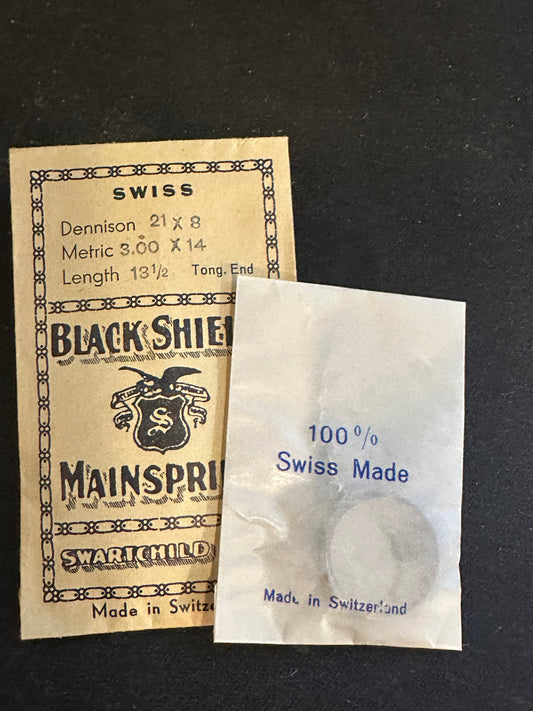 Swartchild Black Shield ALARM Mainspring for Kohler 80 & Solo Alarm Clock