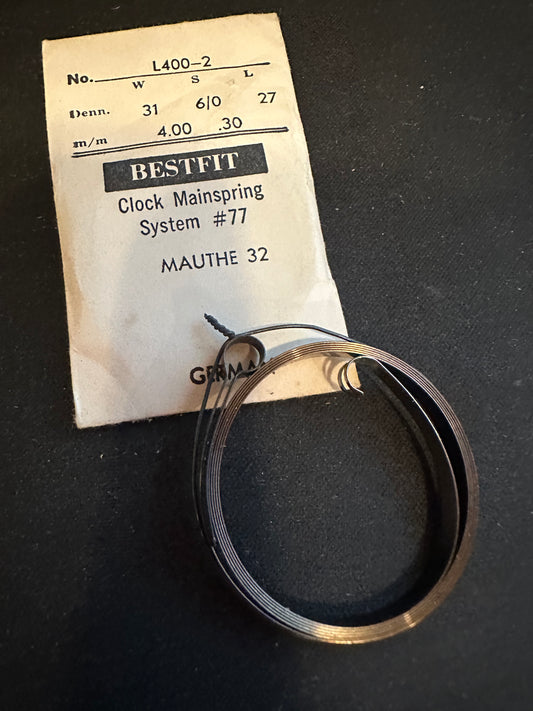 BESTFIT Clock Mainspring for Mauthe caliber 32 Alarm - L400-2