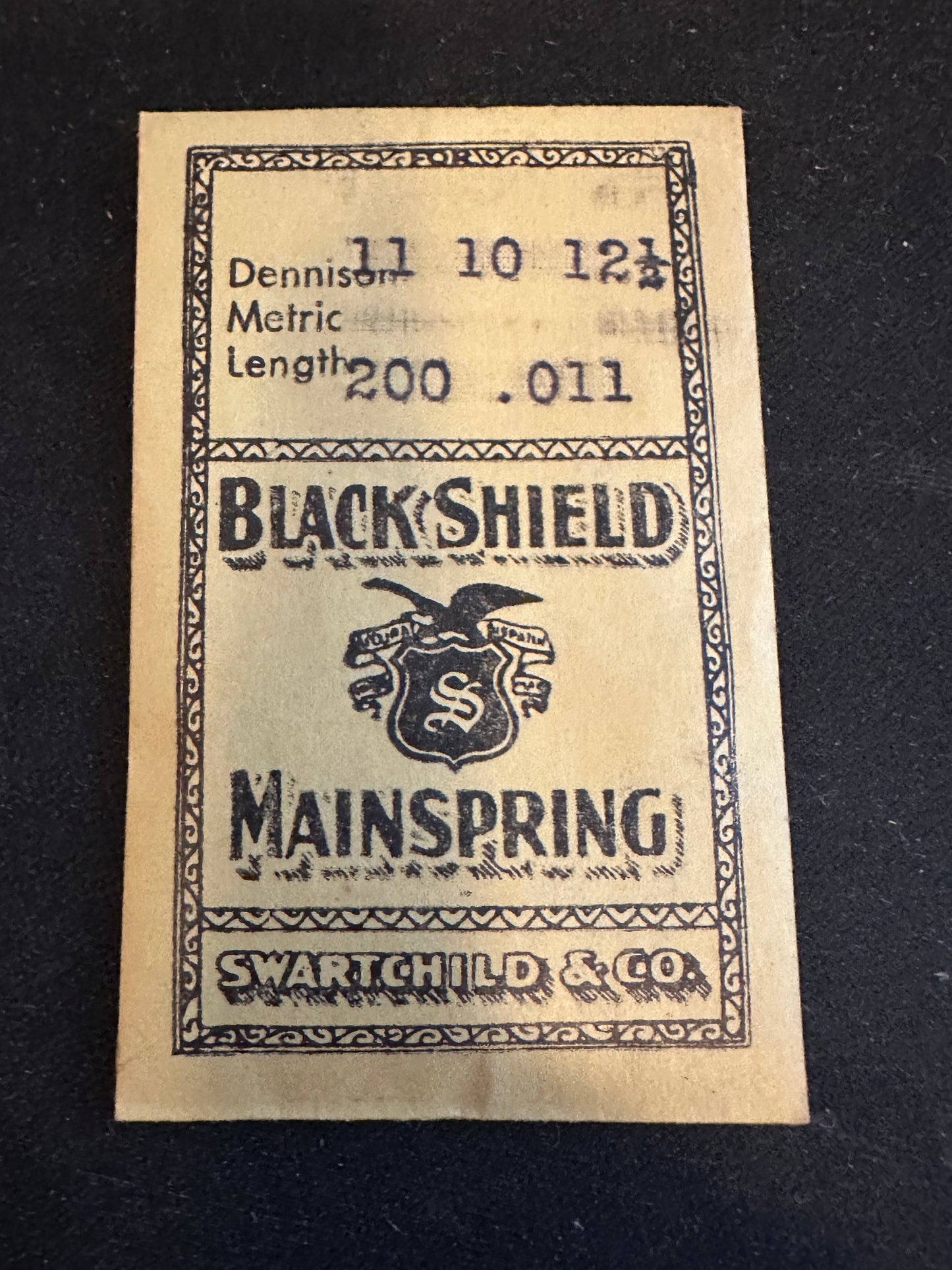 Swartchild Black Shield Mainspring #48503, 2.00 x .11 mm x 12½" - Steel
