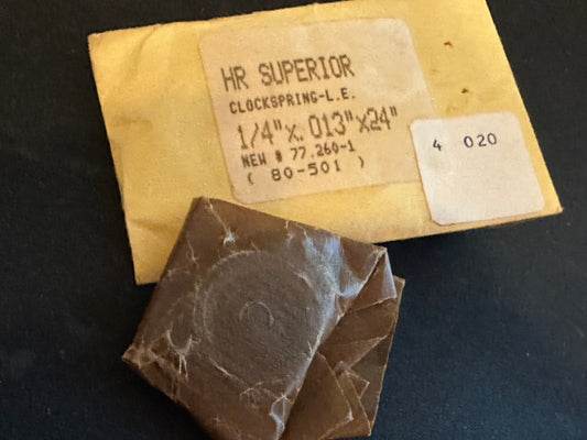 HR Superior Loop End Clock Mainspring - 1/4" x .013 x 24" Long - No. 80-501