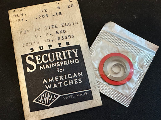 Newall SUPER Security Mainspring #423 for Elgin 12s No. 2339 - Alloy
