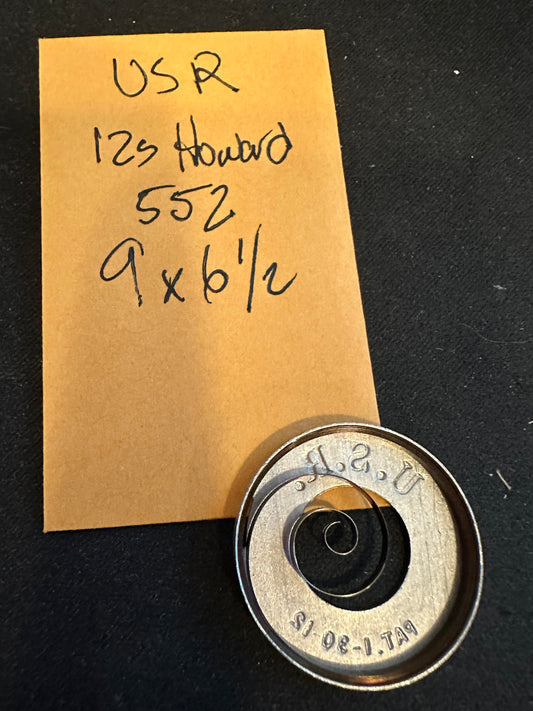 USR Mainspring No. 552 for 12s Howard Pocket Watch - Steel