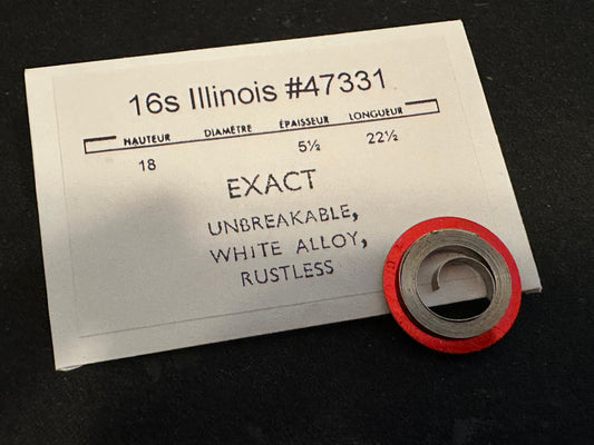 Illinois Mainspring for 16s Bunn & Sangamo No. 47331 (EXACT) - Alloy
