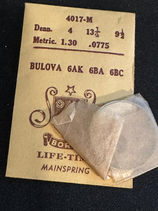 BOREL Mainspring 4017-M for Bulova 6AK, 6BA, 6BC - Alloy