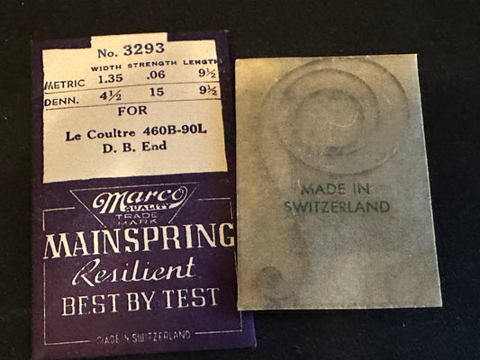 Marco Mainspring 3293 for LeCoultre caliber 460B - 90L - Steel