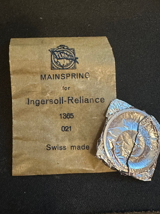 Pennant Mainspring for 16s Ingersoll Reliance Mainspring No. 1365 - Steel