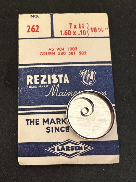 Rezista Mainspring No. 262 for AS 984, 1002 & Gruen 580, 581, 582 - Steel