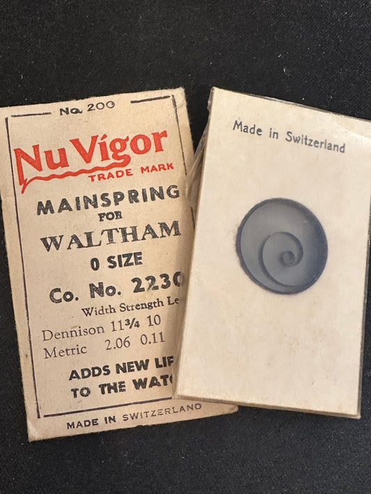 NuVigor Mainspring #200 for Waltham 0s Factory No. 2230 - Steel