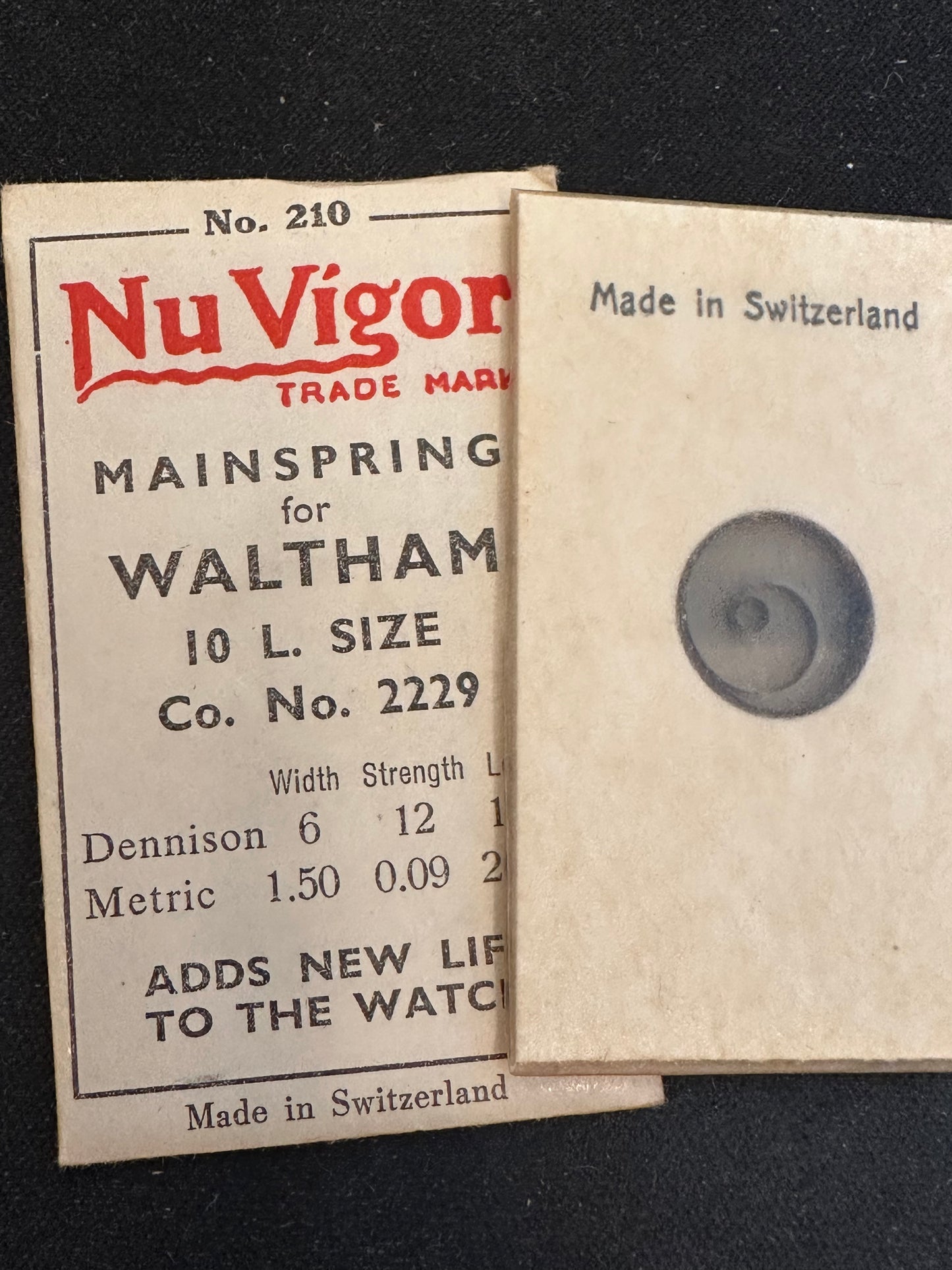 NuVigor Mainspring #210 for 10 ligne Waltham Factory No. 2229 - Steel