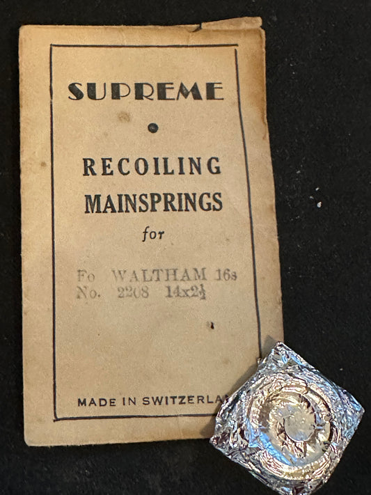 SUPREME Mainspring for Waltham 16s No. 2208 - Steel