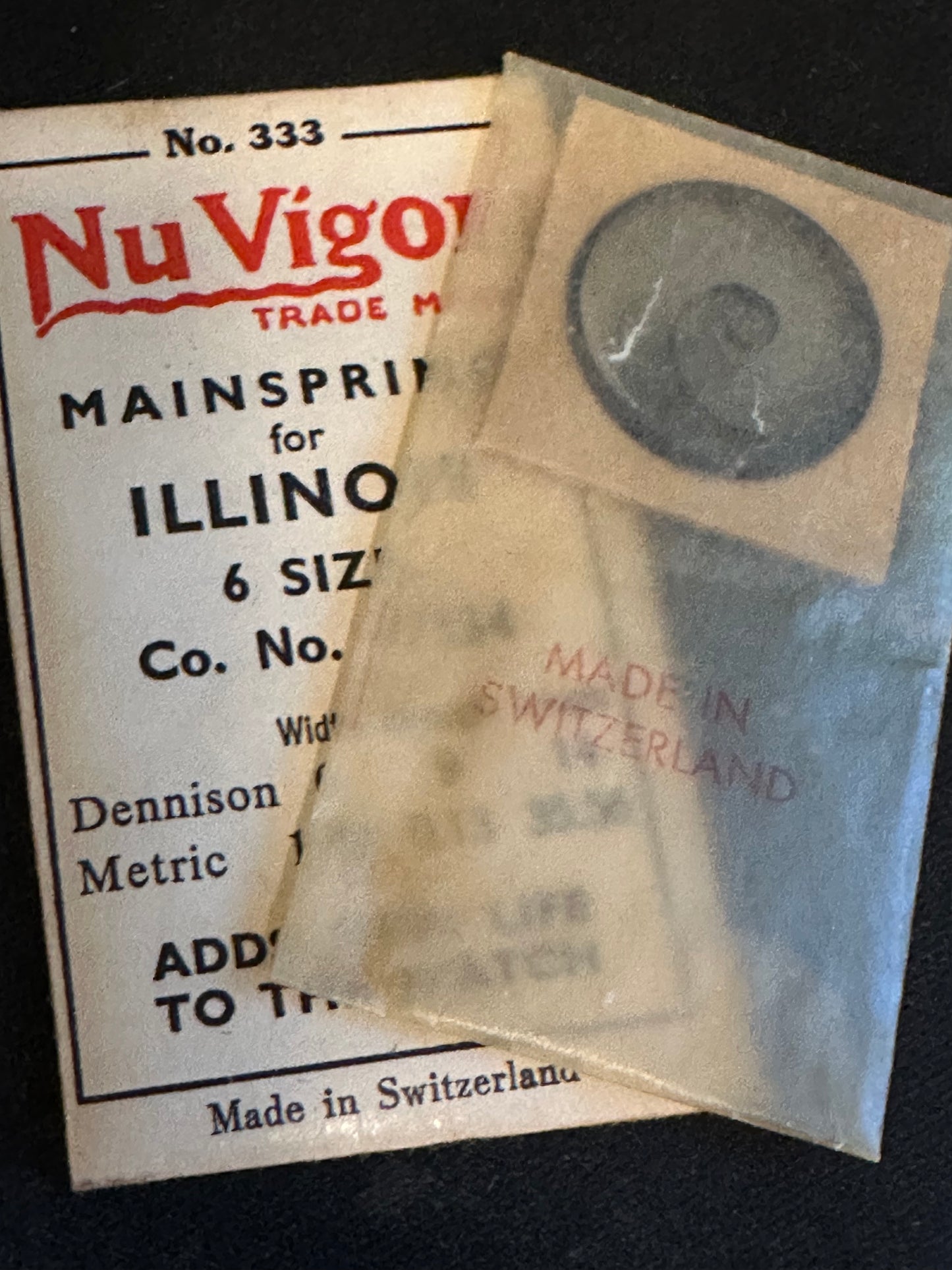 NuVigor Mainspring #333 for 6s Illinois Factory No. 47354 - Steel