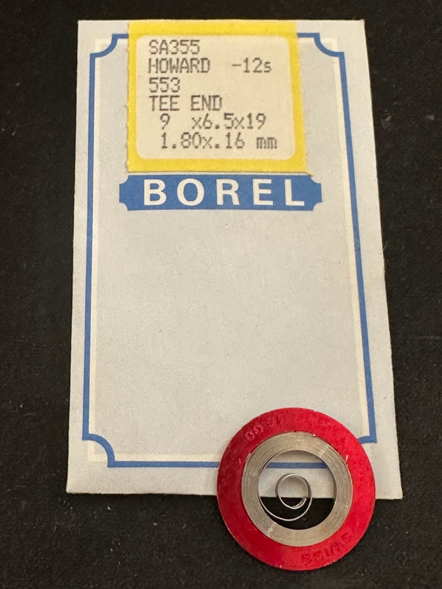 BOREL Mainspring SA355 for Howard 12s Factory No. 553 - Alloy