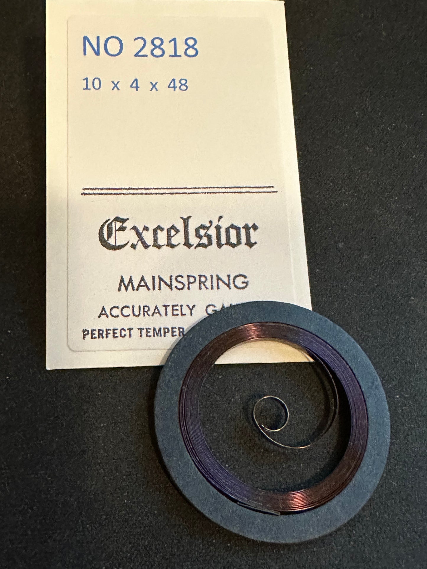 Excelsior #2818 Mainspring for Travel & Car Clocks - 10 x 4 x 48