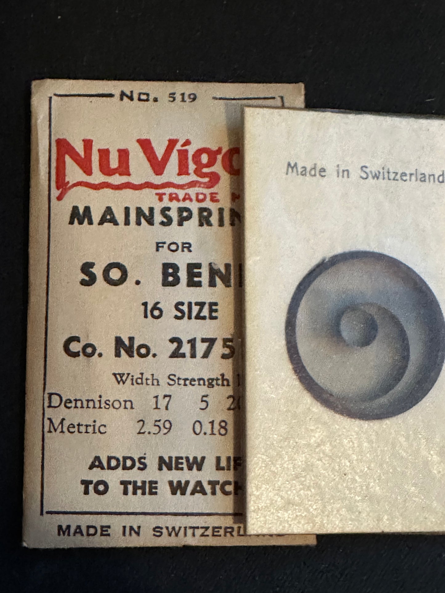NuVigor Mainspring #519 for South Bend 16s No. No. 217528 - Steel