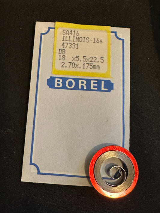 BOREL Mainspring SA416 for Illinois 16s Factory No. 47331 - Alloy