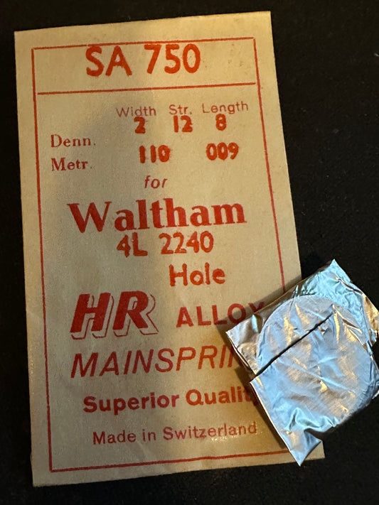 HR Mainspring SA750 for Waltham 4 ligne movements No. 2240 / 2260 - Alloy