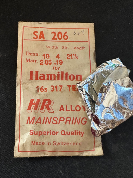 HR Mainspring SA206 for 16s Hamilton Factory No. 317 / 718042 - Alloy