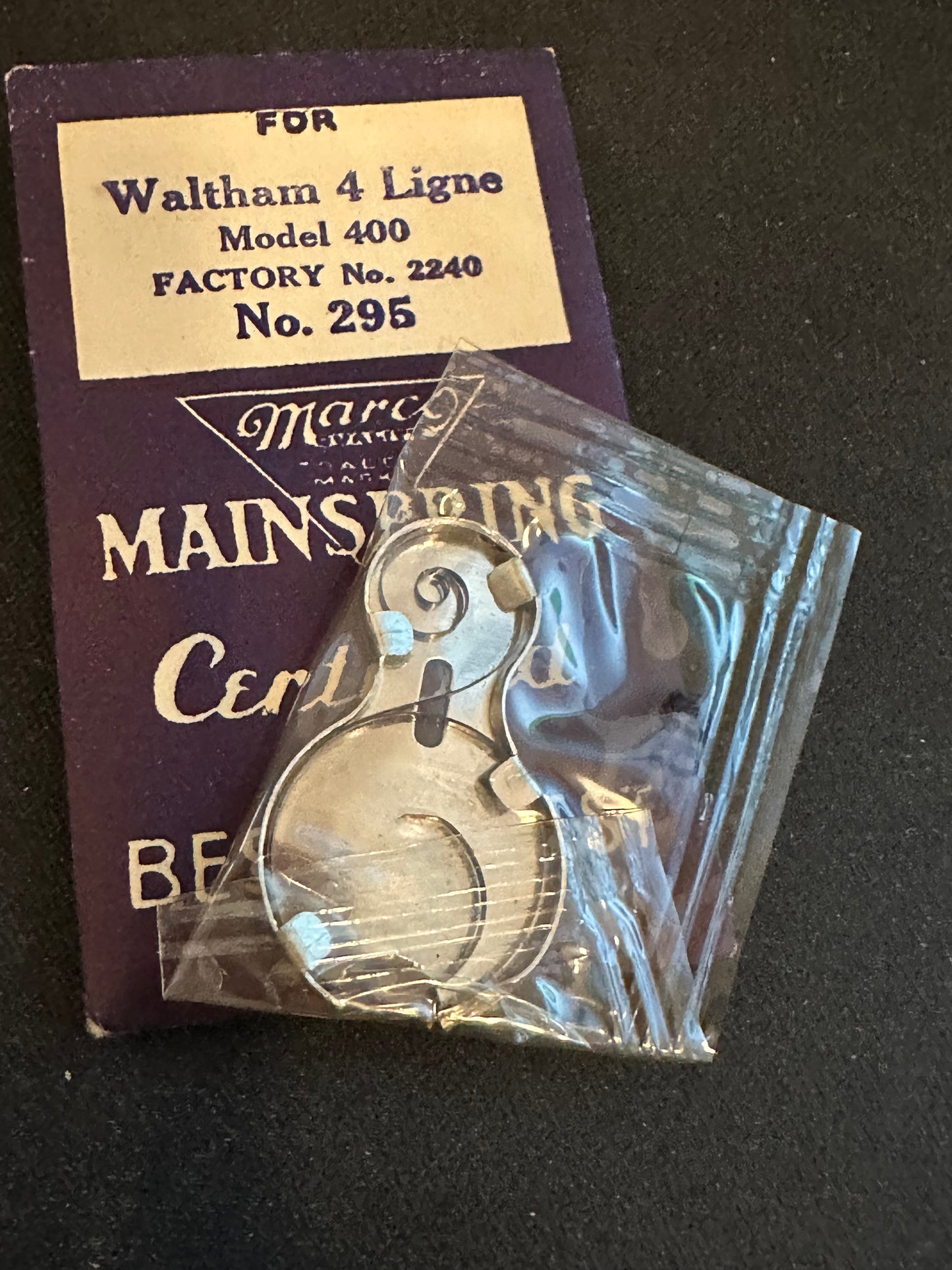 Marco Mainspring #295 for Waltham 4 Ligne Model 400 No. 2240 - Steel