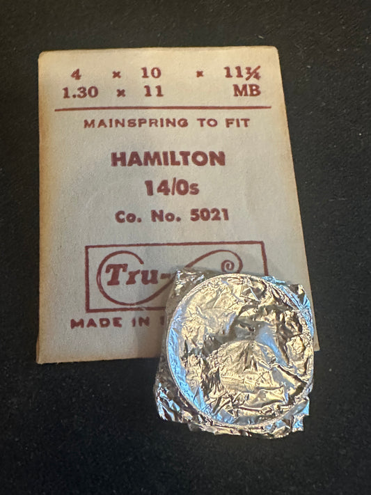 Tru-Time Mainspring for Hamilton 5021 for 14/0s movements - Steel