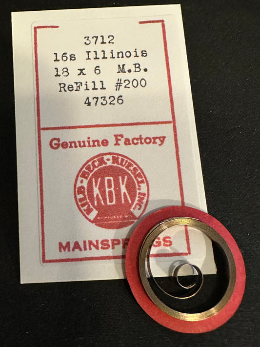 KBK Mainspring #3712 for Illinois 16s No. 47326 - Steel