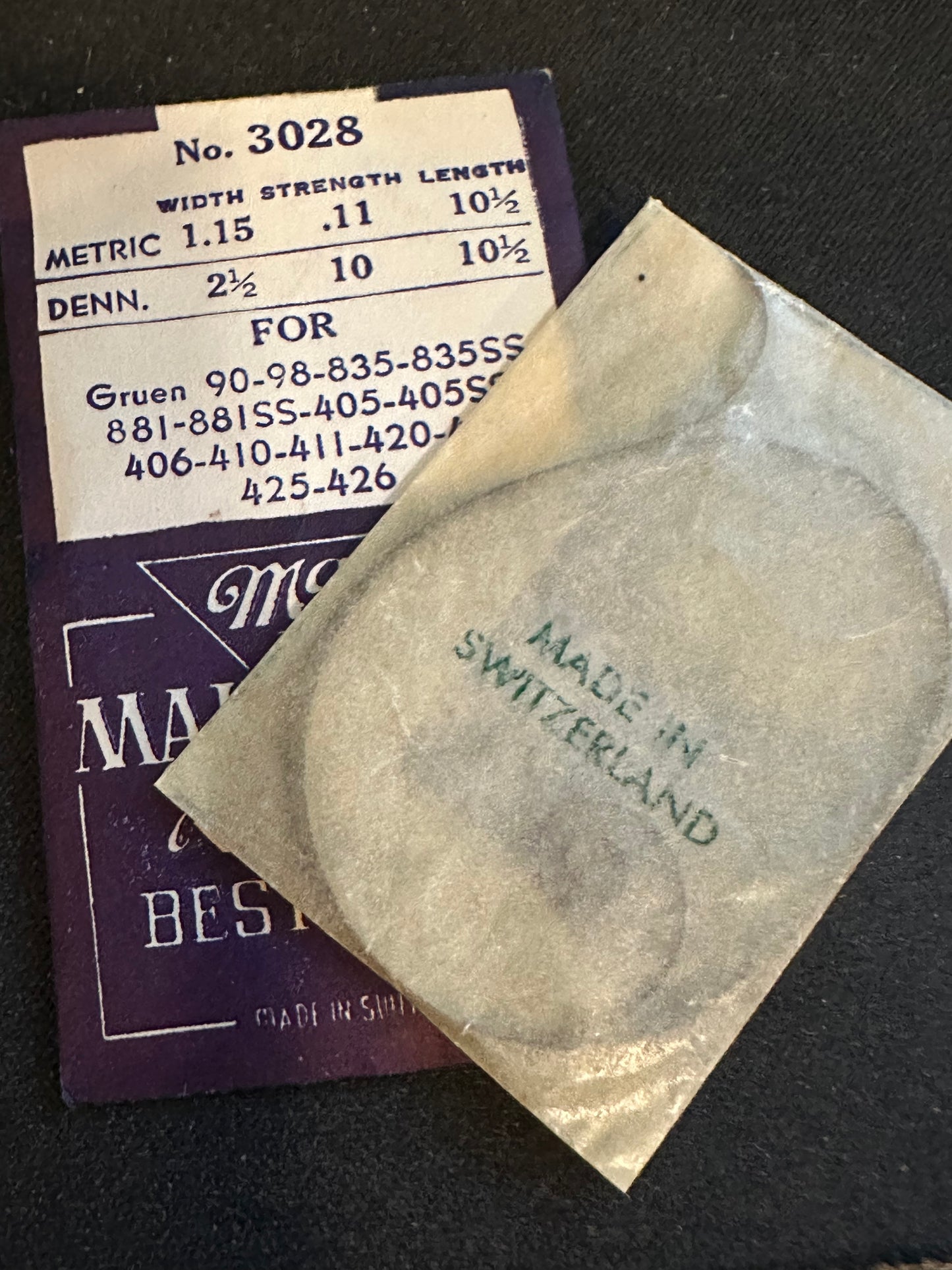 Marco Mainspring #3028 for Gruen 405, 405SS, 406, 410, 411, 420, 421, 425, 426 - Steel