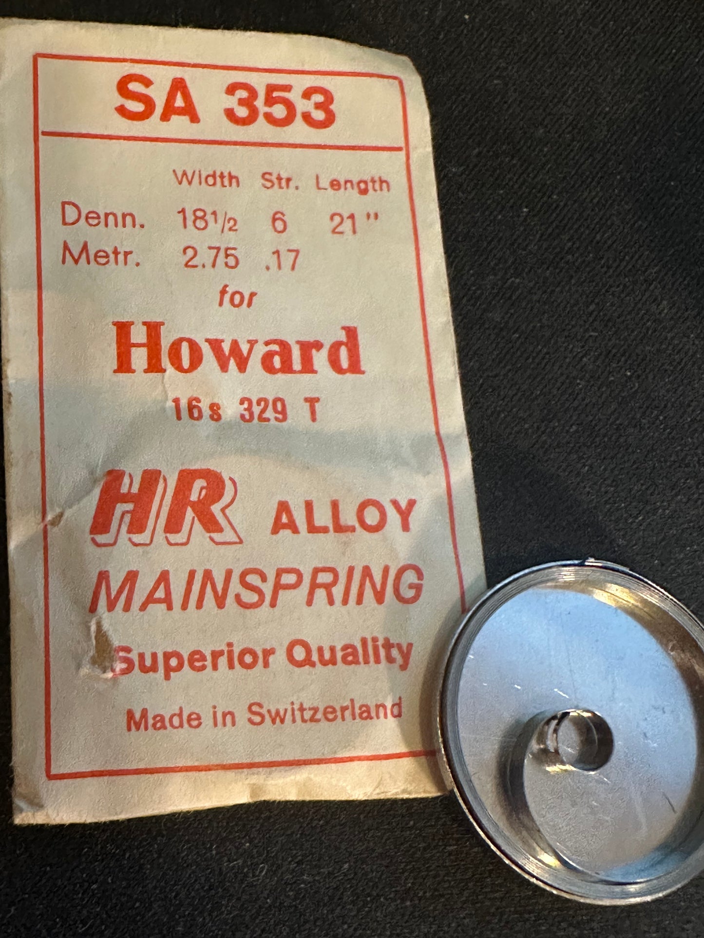 HR Mainspring SA353 for Howard 16s Factory No. 329 - Alloy