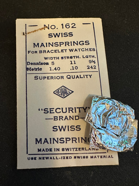 Newall Security Mainspring #162 for Gruen caliber 785, Bulova caliber 10W - Steel