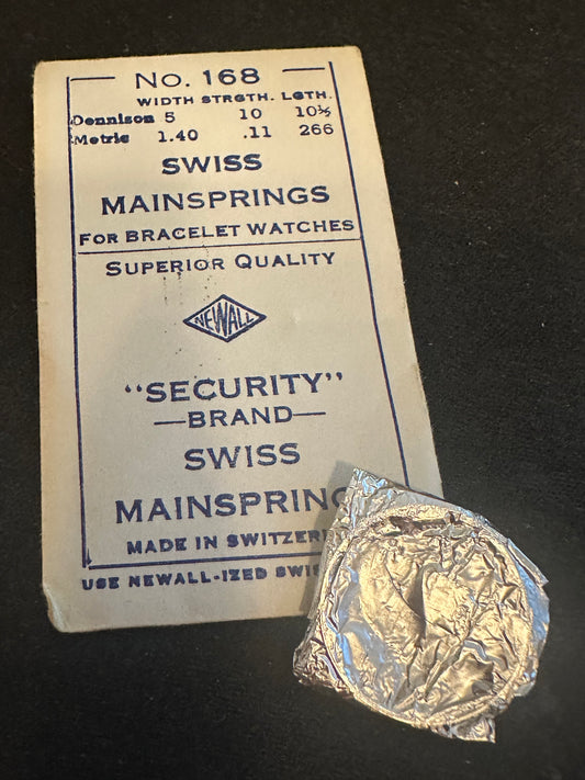 Newall Security Mainspring #168 for Gruen caliber 315, 344, 345, 347, 885, 3157 - Steel