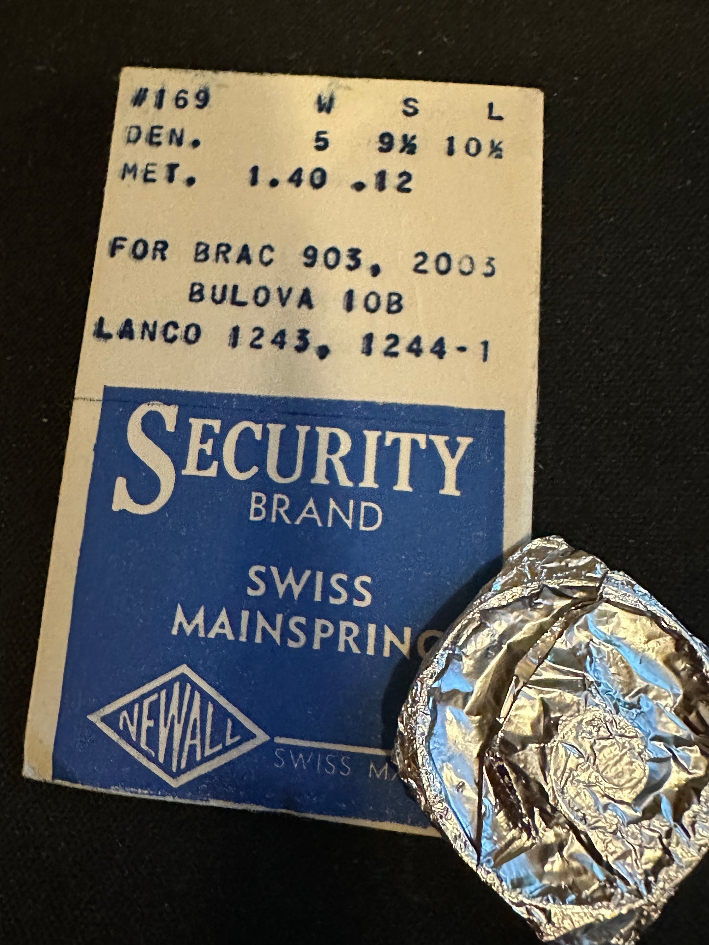 Newall Security Mainspring #169 for Lanco 1243, 1244-1, Bulova 10B, Brac 903, 2003 - Steel