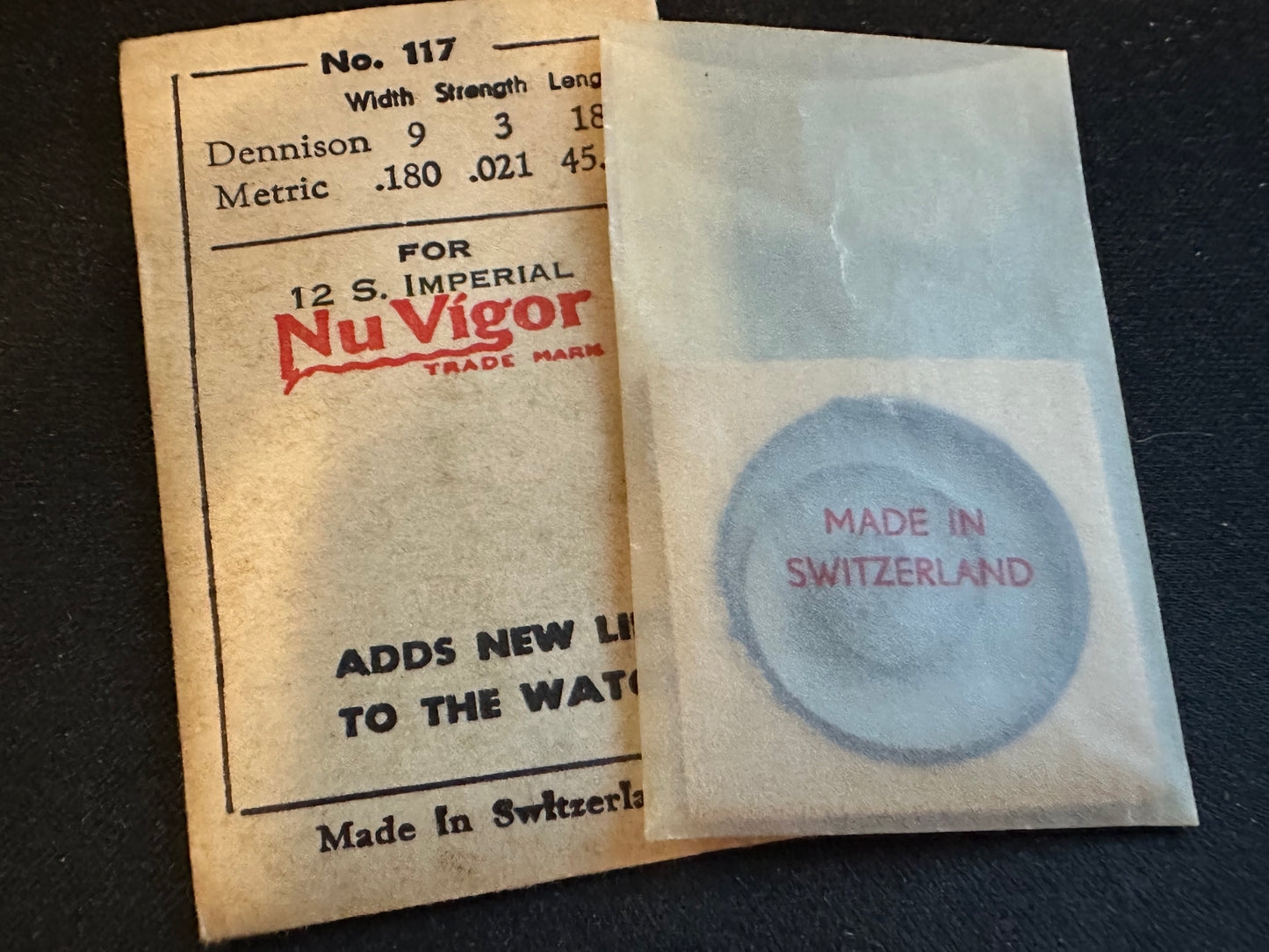 NuVigor Mainspring #117 for 12s Buren Imperial Pocket Watch - Steel