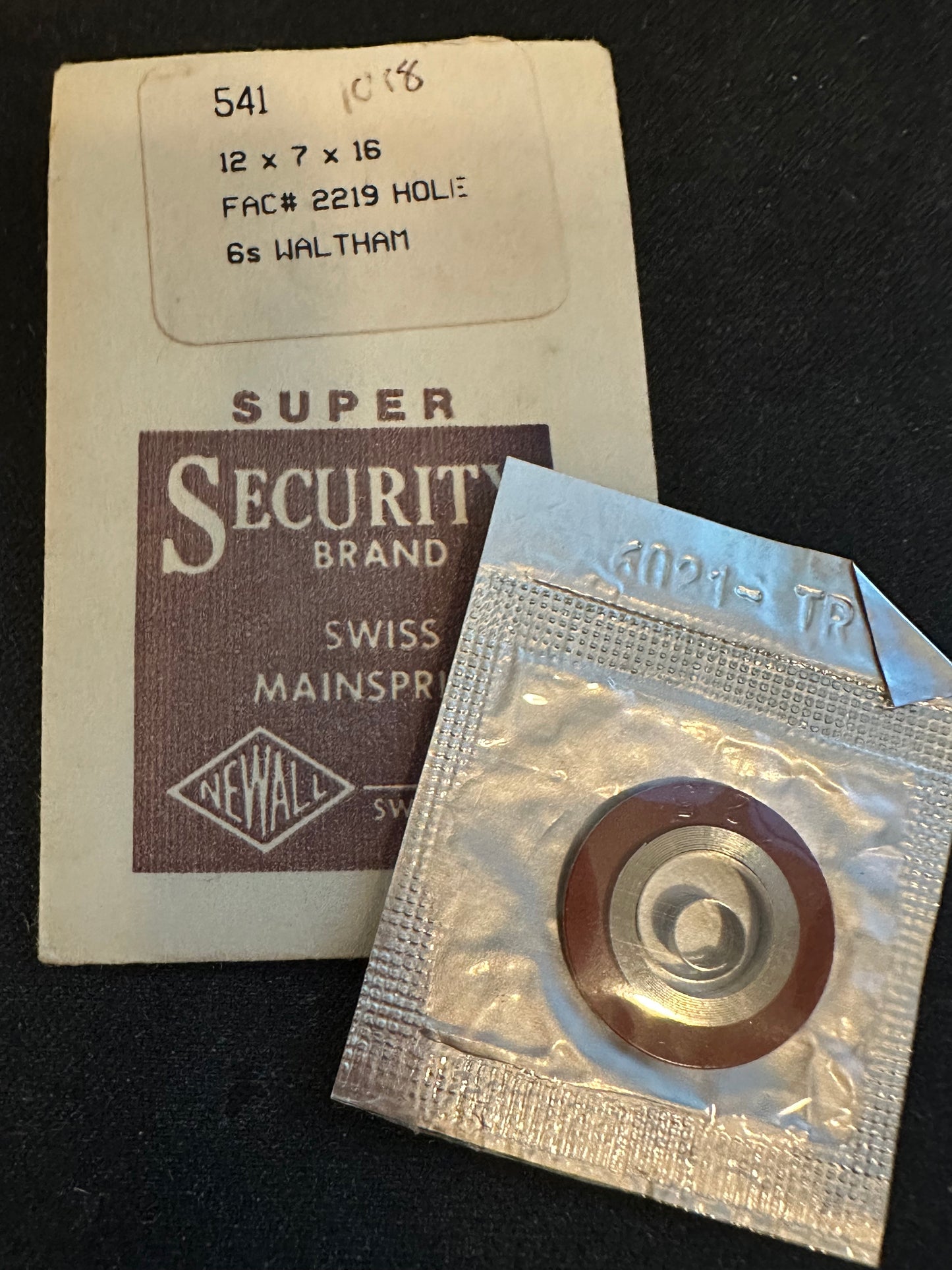 Newall SUPER Security Mainspring #541 for 6s Waltham Factory No. 2219 - Alloy