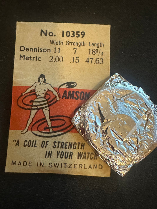 Samson Mainspring No. 10359 for Helbros 92H, Moeris 17C Movements - Steel