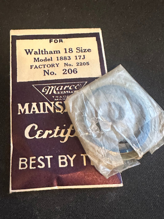 Marco Mainspring #206 for 18s Waltham Factory No. 2205 - Steel