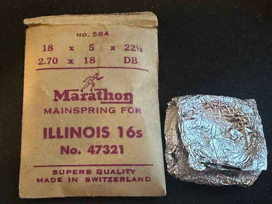 Marathon Mainspring for Illinois 16s Factory No. 47321 - Steel