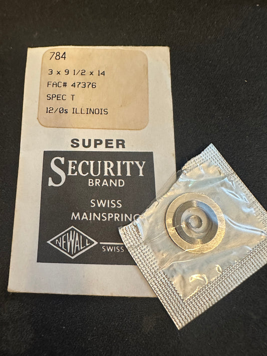 Newall SUPER Security Mainspring #784 for Illinois 12/0s No. 47376 - Alloy