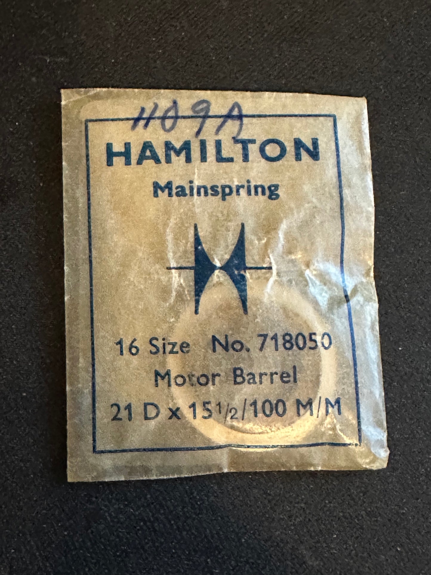 Hamilton Factory Mainspring for 16s 17-21j Factory No. 718050 - Steel