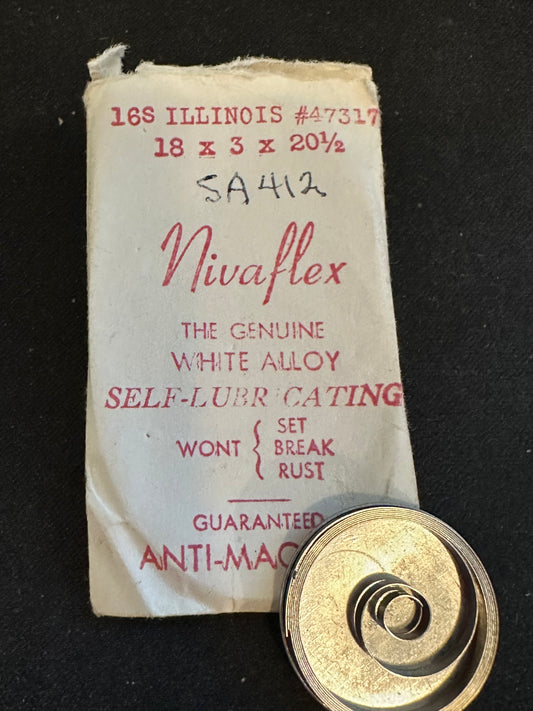 Nivaflex Mainspring for 16s Illinois No. 47317 - Alloy