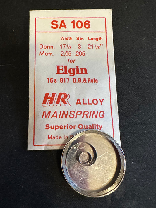 HR Mainspring SA106 for 16s Elgin No. 817 - Alloy